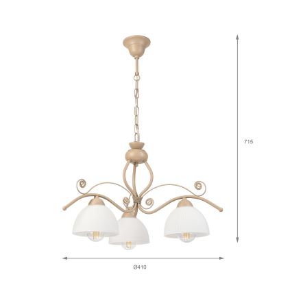BRILAGI - Żyrandol na łańcuchu ANTICO MODERN 3xE27/60W/230V beżowy