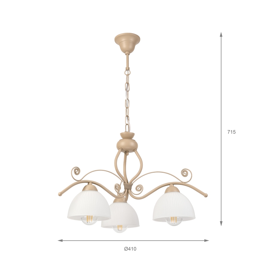 BRILAGI - Żyrandol na łańcuchu ANTICO MODERN 3xE27/60W/230V beżowy
