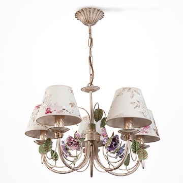 BRILAGI - Żyrandol na łańcuchu CAMELLIA 5xE14/40W/230V wielobarwny/beżowy/patyna