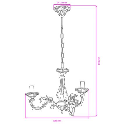 BRILAGI - Żyrandol na łańcuchu CLASSIC 3xE14/10W/230V mosiądz