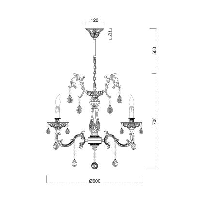 Brilagi - Żyrandol na łańcuchu CLASSIC 6xE14/60W/230V mosiądz