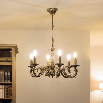 Brilagi - Żyrandol na łańcuchu CLASSIC 6xE14/60W/230V mosiądz