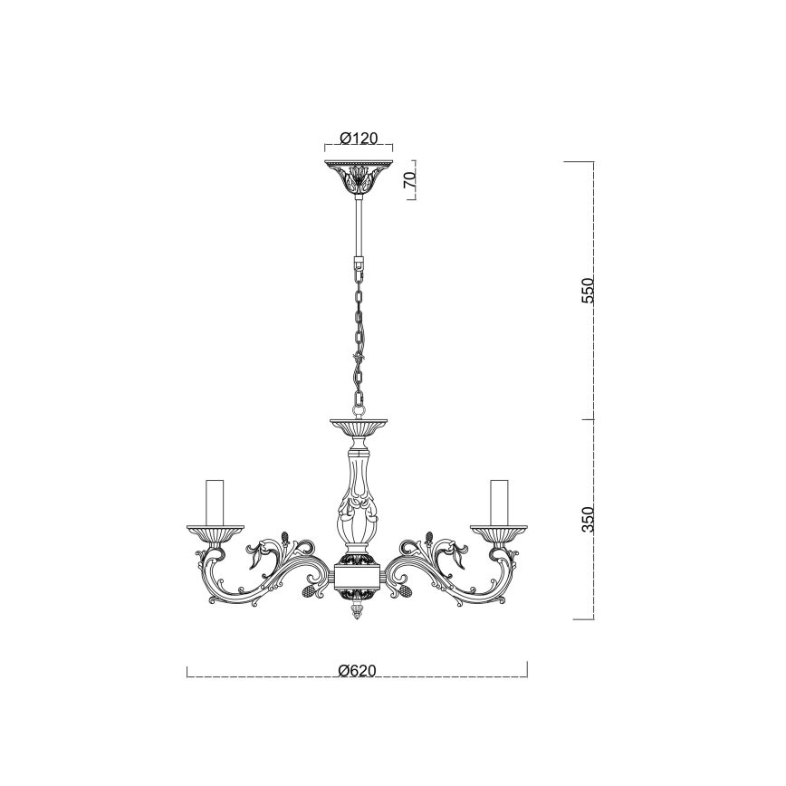 Brilagi - Żyrandol na łańcuchu CLASSIC 6xE14/60W/230V mosiądz