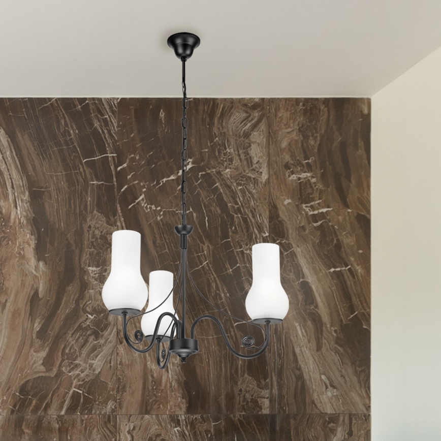 Brilagi - Żyrandol na łańcuchu COTTAGE 3xE14/40W/230V czarny/biały