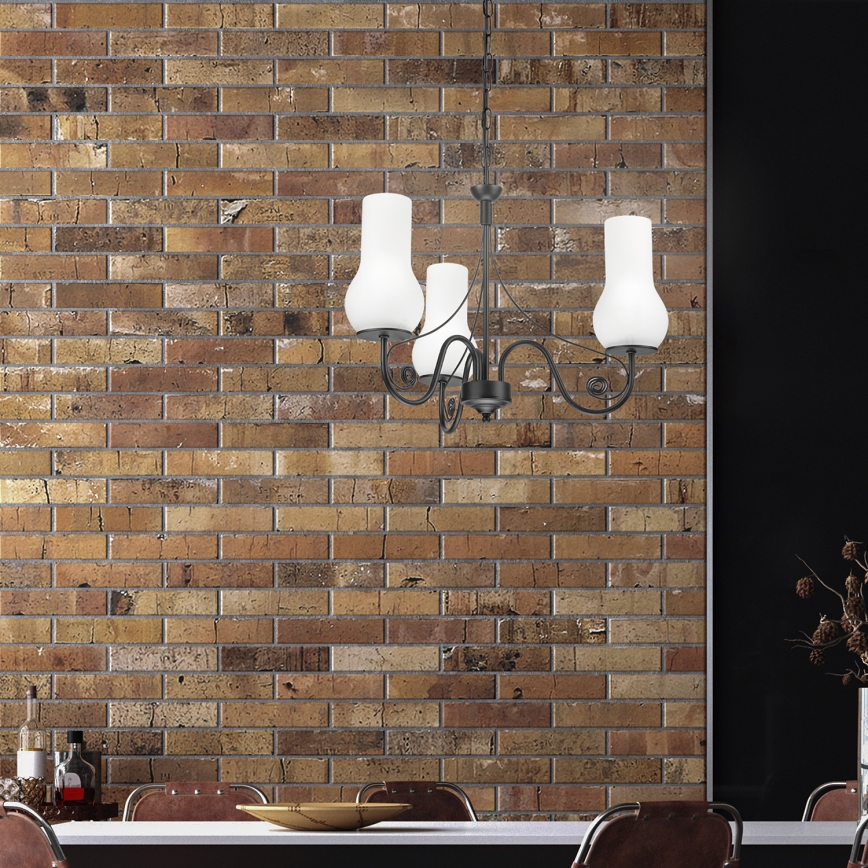 Brilagi - Żyrandol na łańcuchu COTTAGE 3xE14/40W/230V czarny/biały