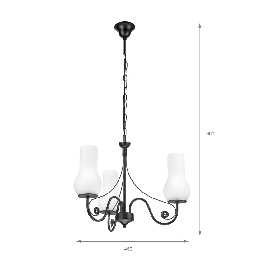 Brilagi - Żyrandol na łańcuchu COTTAGE 3xE14/40W/230V czarny/biały