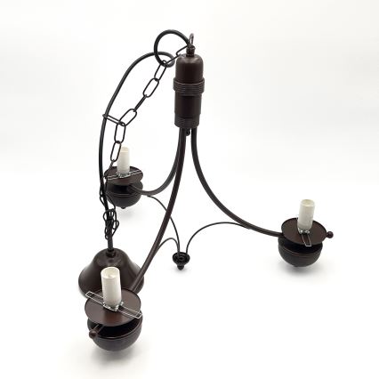 Brilagi - Żyrandol na łańcuchu COTTAGE 3xE14/40W/230V dąb/brązowy