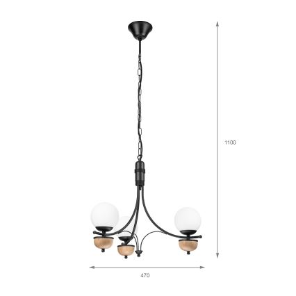 Brilagi - Żyrandol na łańcuchu COTTAGE 3xG9/40W/230V buk/biały