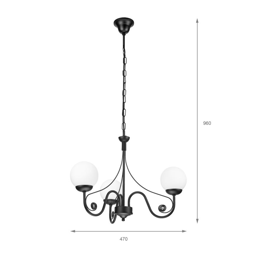 Brilagi - Żyrandol na łańcuchu COTTAGE 3xG9/40W/230V czarny/biały