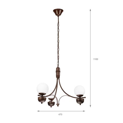 Brilagi - Żyrandol na łańcuchu COTTAGE 3xG9/40W/230V dąb/biały