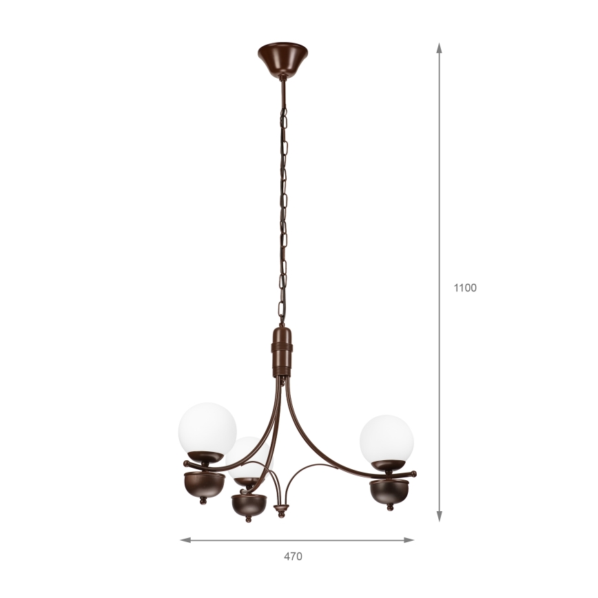 Brilagi - Żyrandol na łańcuchu COTTAGE 3xG9/40W/230V dąb/biały
