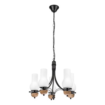 Brilagi - Żyrandol na łańcuchu COTTAGE 5xE14/40W/230V buk/biały