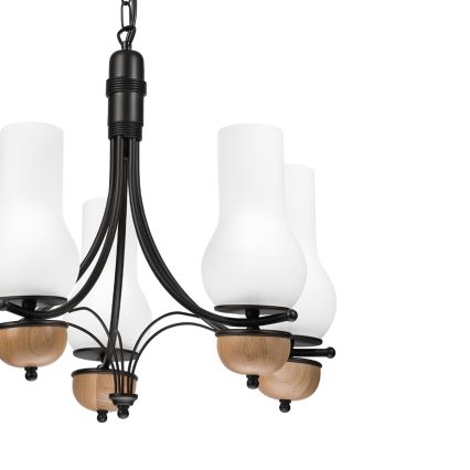 Brilagi - Żyrandol na łańcuchu COTTAGE 5xE14/40W/230V buk/biały