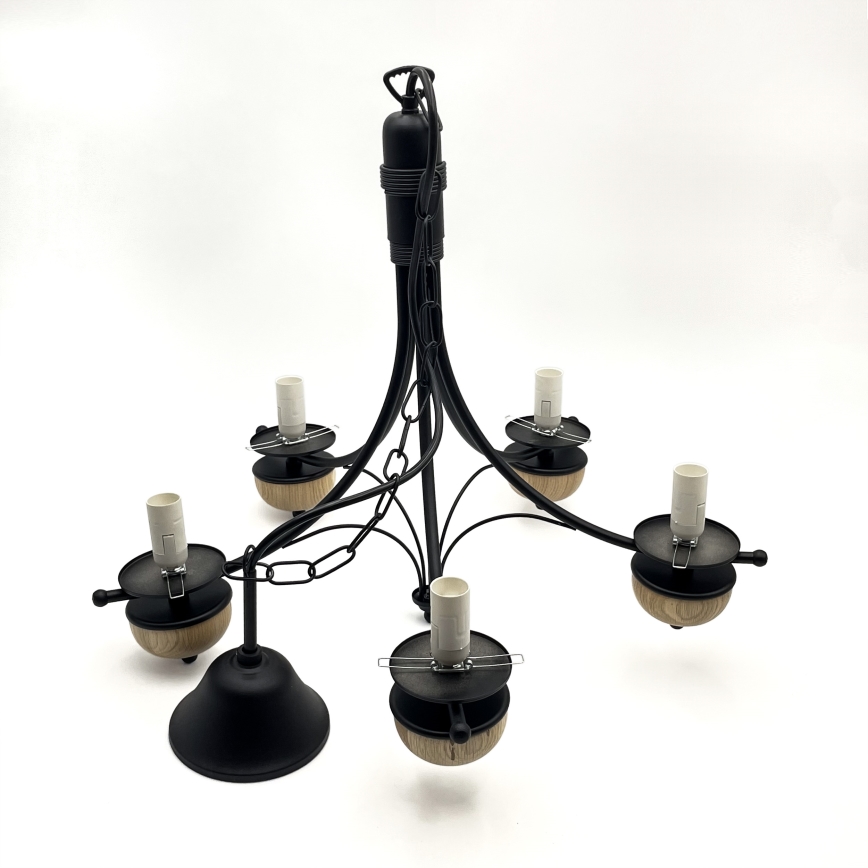 Brilagi - Żyrandol na łańcuchu COTTAGE 5xE14/40W/230V buk/biały