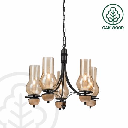 Brilagi - Żyrandol na łańcuchu COTTAGE 5xE14/40W/230V buk/brązowy