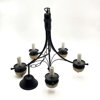 Brilagi - Żyrandol na łańcuchu COTTAGE 5xE14/40W/230V buk/brązowy