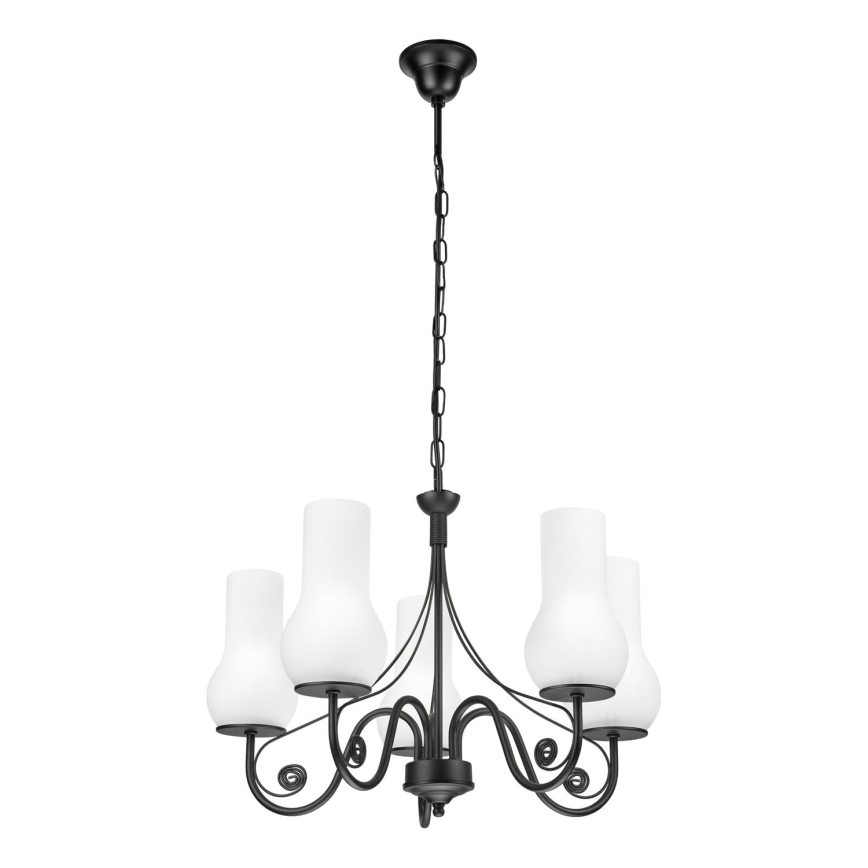 Brilagi - Żyrandol na łańcuchu COTTAGE 5xE14/40W/230V czarny/biały