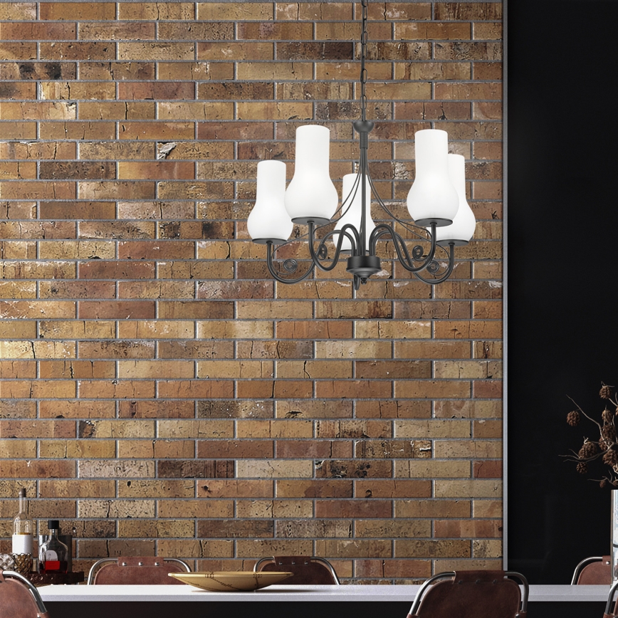 Brilagi - Żyrandol na łańcuchu COTTAGE 5xE14/40W/230V czarny/biały