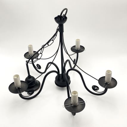 Brilagi - Żyrandol na łańcuchu COTTAGE 5xE14/40W/230V czarny/biały