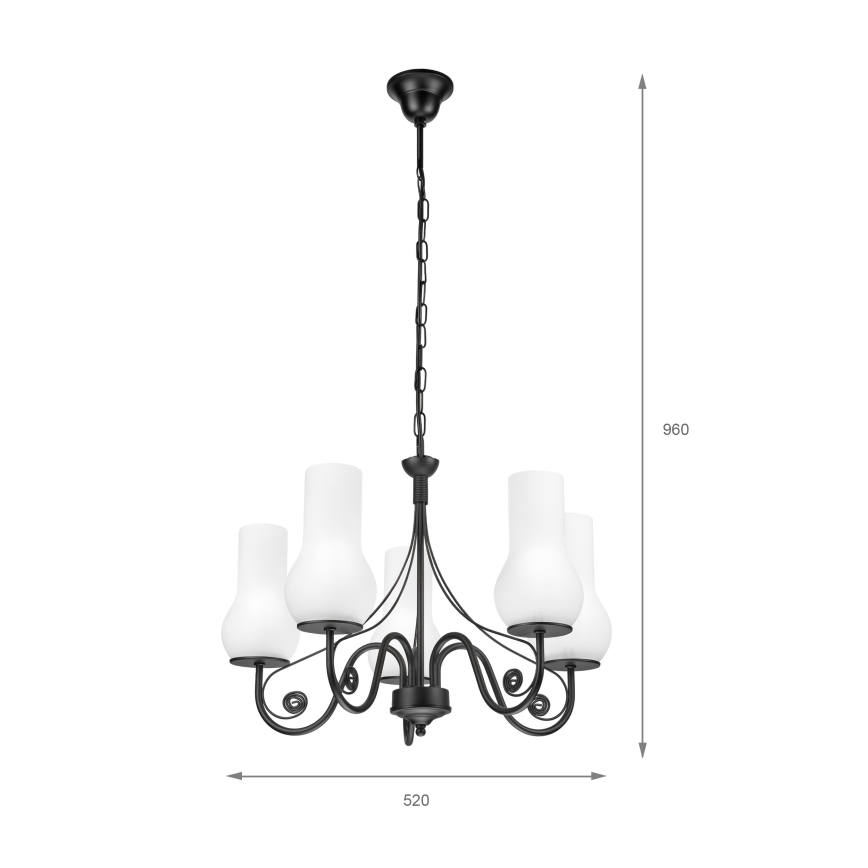 Brilagi - Żyrandol na łańcuchu COTTAGE 5xE14/40W/230V czarny/biały