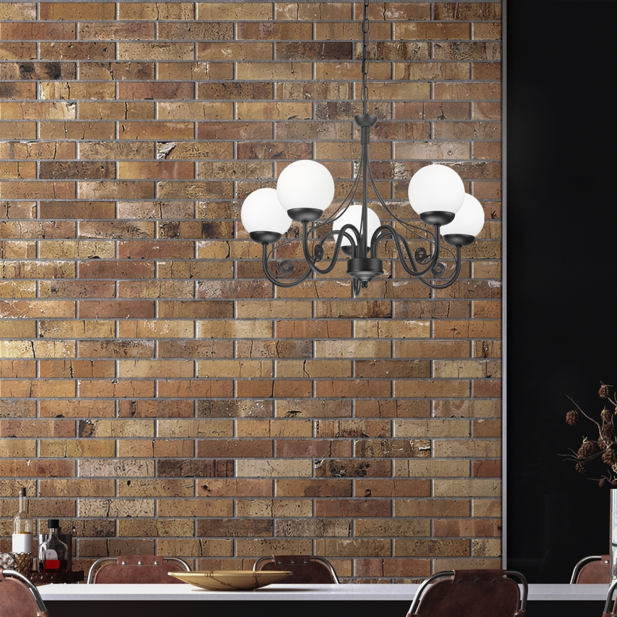 Brilagi - Żyrandol na łańcuchu COTTAGE 5xG9/40W/230V czarny/biały
