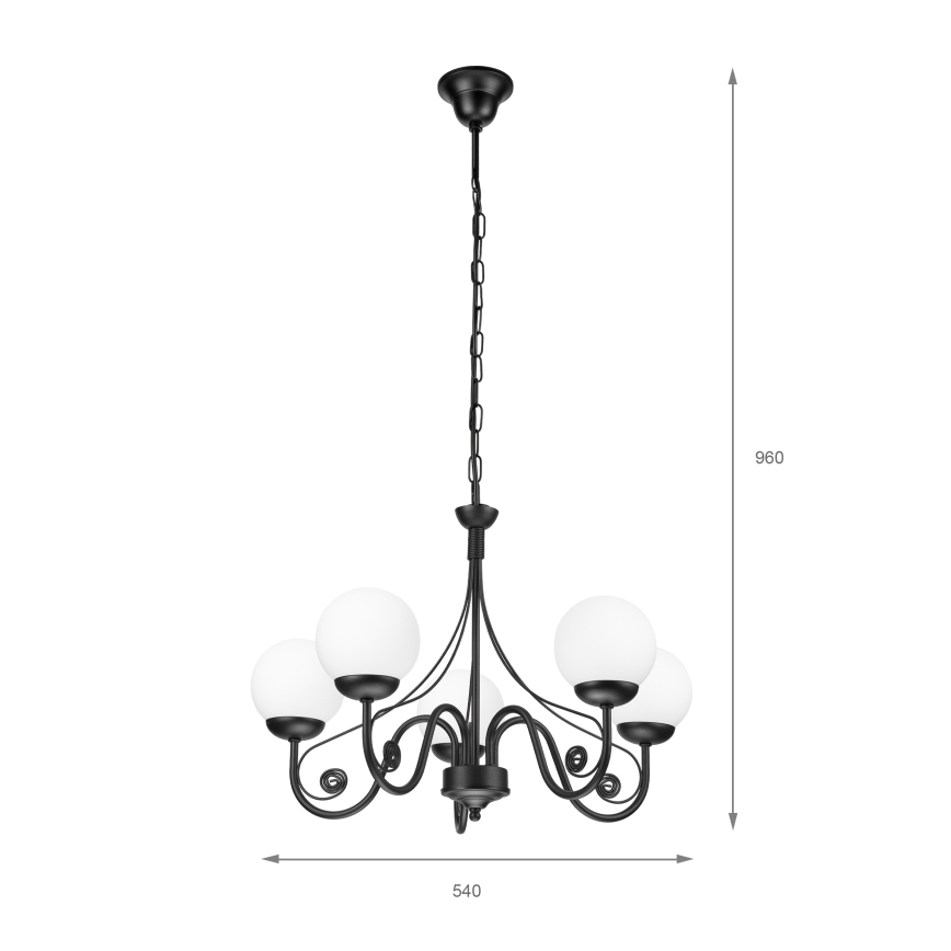 Brilagi - Żyrandol na łańcuchu COTTAGE 5xG9/40W/230V czarny/biały