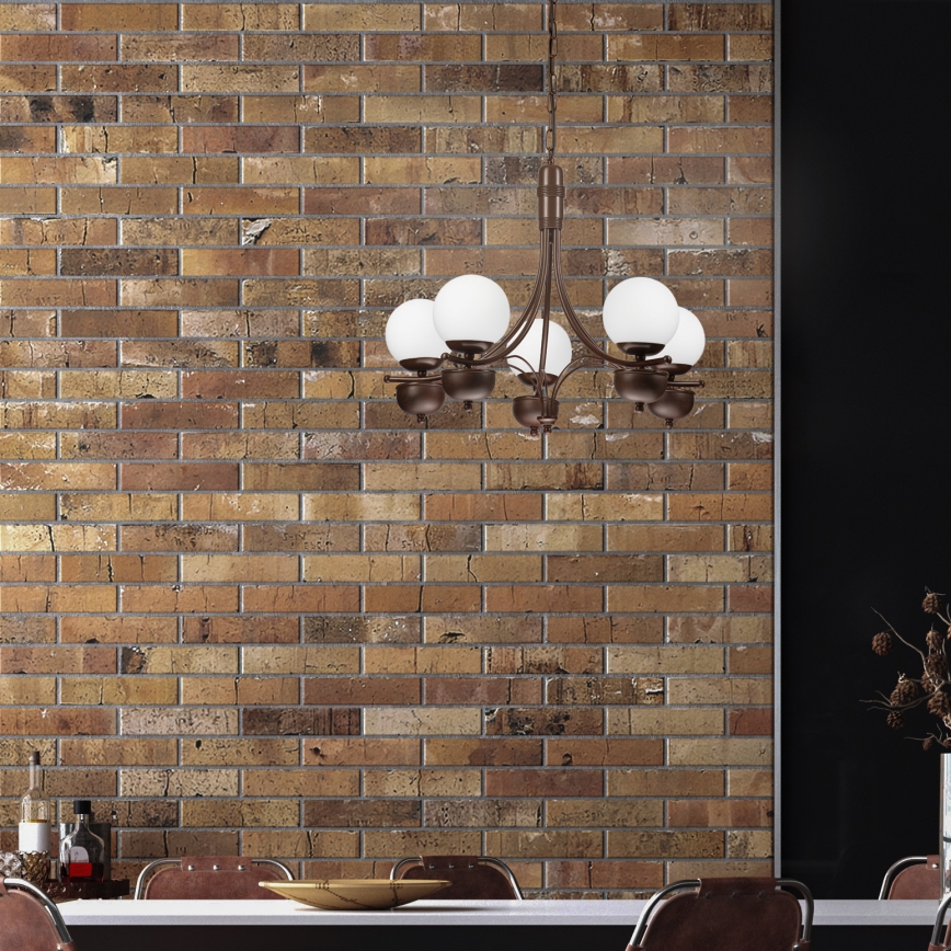 Brilagi - Żyrandol na łańcuchu COTTAGE 5xG9/40W/230V dąb/biały