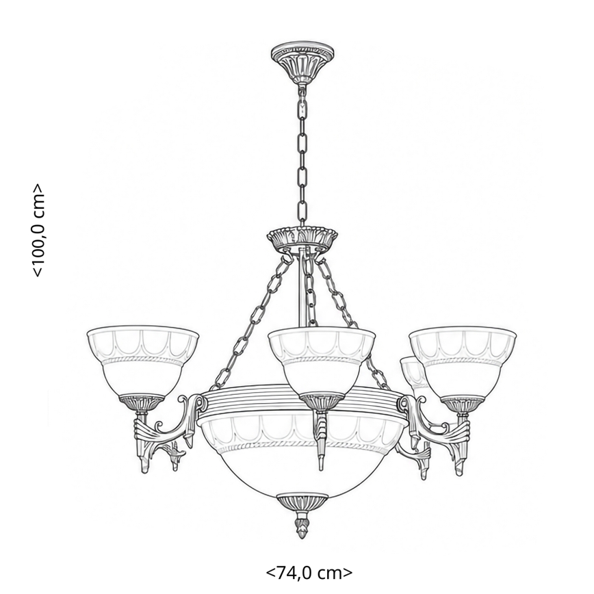 BRILAGI - Żyrandol na łańcuchu DAHLIA 9xE27/40W/230V Ø 74 cm mosiądz