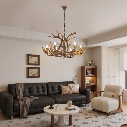 Brilagi - Żyrandol na łańcuchu DEER 6xE14/10W/230V, śr. 80 cm, poroże