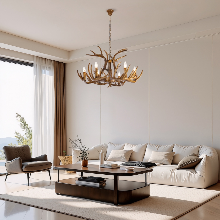 Brilagi - Żyrandol na łańcuchu DEER 6xE14/10W/230V, śr. 80 cm, poroże