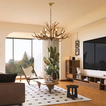 Brilagi - Żyrandol na łańcuchu DEER, 6xE14/10W/230V, Ø 102 cm, poroże