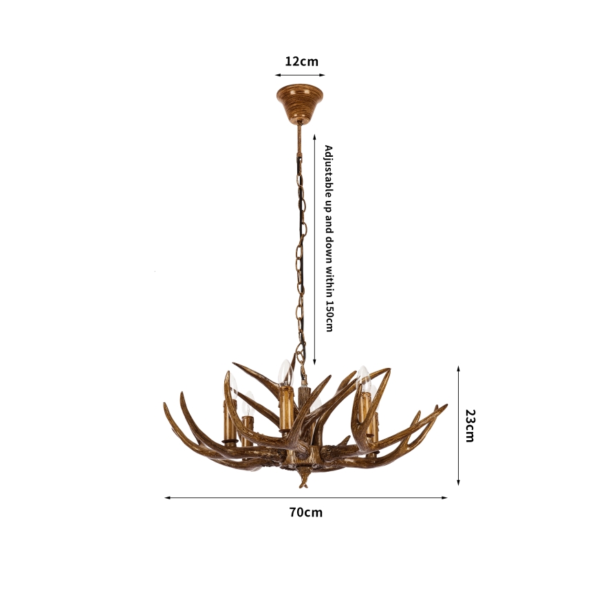 Brilagi - Żyrandol na łańcuchu DEER, 6×E14/10W/230V, średnica 70 cm