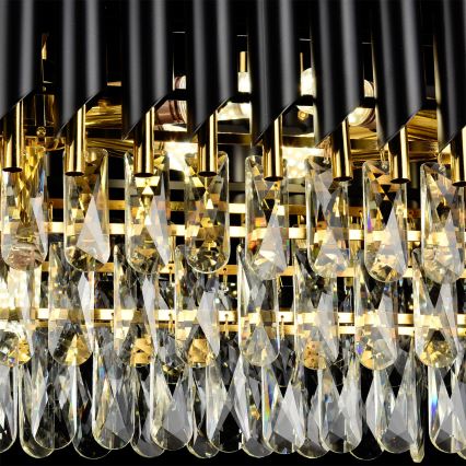 Brilagi - Żyrandol na łańcuchu ECLIPSE 10xE14/10W/230V 78x28 cm czarny/złoty