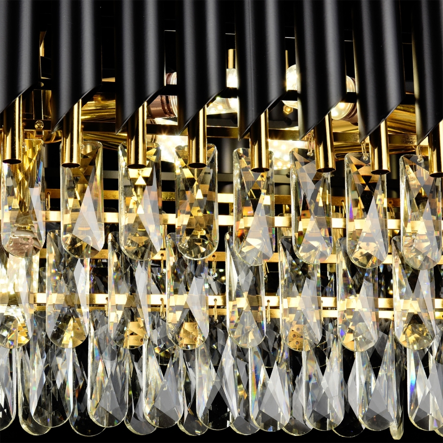 Brilagi - Żyrandol na łańcuchu ECLIPSE 10xE14/10W/230V 78x28 cm czarny/złoty