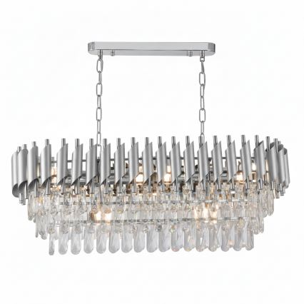 Brilagi - Żyrandol na łańcuchu ECLIPSE 10xE14/10W/230V 78x28 cm srebrny