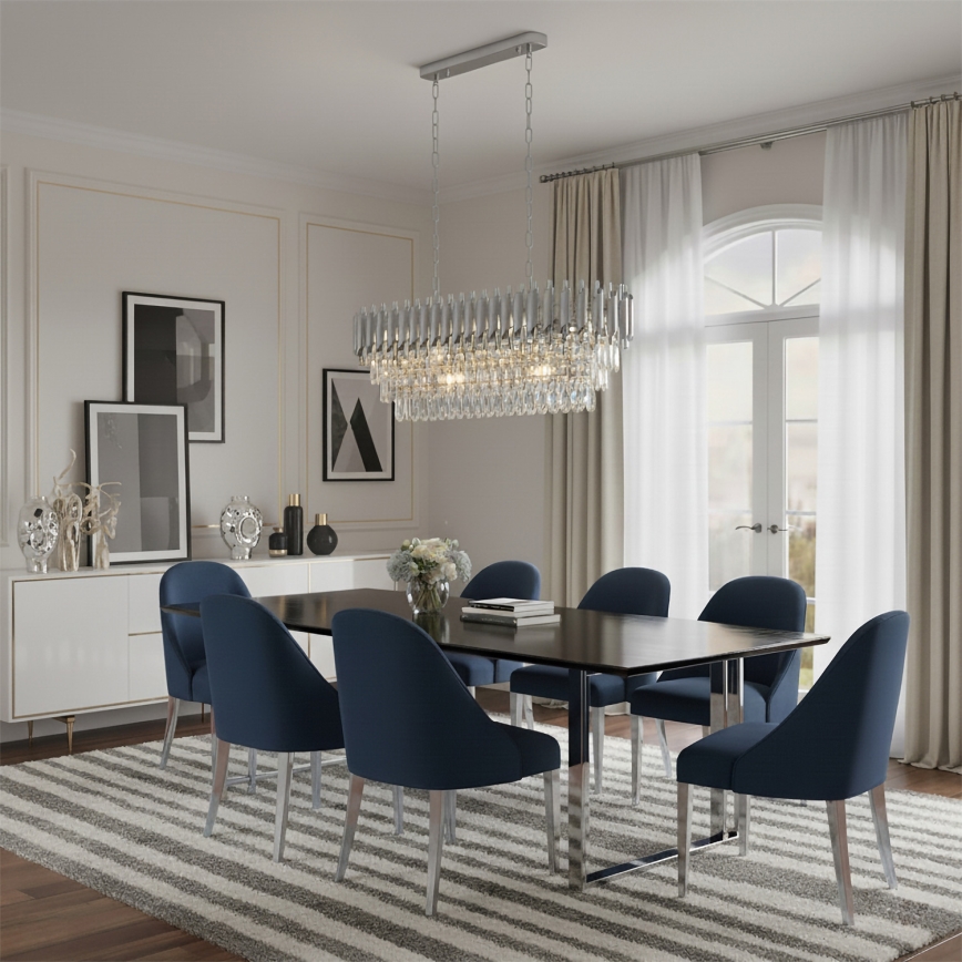 Brilagi - Żyrandol na łańcuchu ECLIPSE 10xE14/10W/230V 78x28 cm srebrny