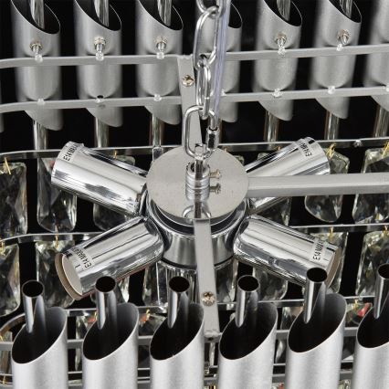 Brilagi - Żyrandol na łańcuchu ECLIPSE 10xE14/10W/230V 78x28 cm srebrny