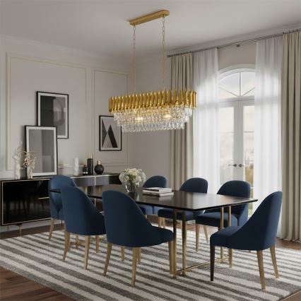 Brilagi - Żyrandol na łańcuchu ECLIPSE 10xE14/10W/230V 78x28 cm złoty