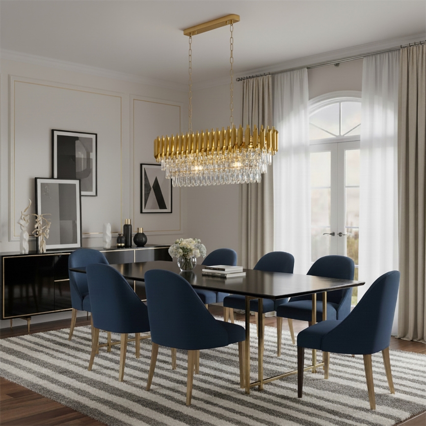 Brilagi - Żyrandol na łańcuchu ECLIPSE 10xE14/10W/230V 78x28 cm złoty