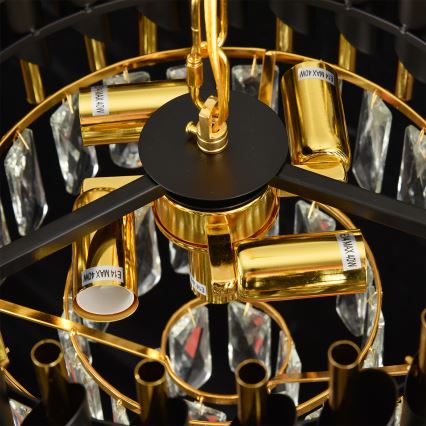 Brilagi - Żyrandol na łańcuchu ECLIPSE 5xE14/10W/230V śr. 38 cm czarny/złoty