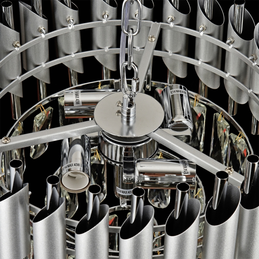 Brilagi - Żyrandol na łańcuchu ECLIPSE 5xE14/10W/230V śr. 38 cm srebrny