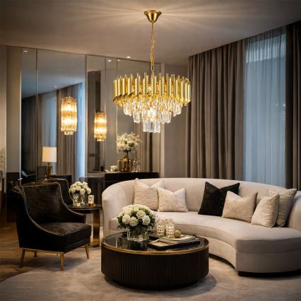 Brilagi - Żyrandol na łańcuchu ECLIPSE 5xE14/10W/230V śr. 38 cm złoty