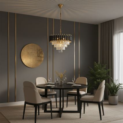 Brilagi - Żyrandol na łańcuchu ECLIPSE 7xE14/10W/230V Ø 48 cm czarny/złoty