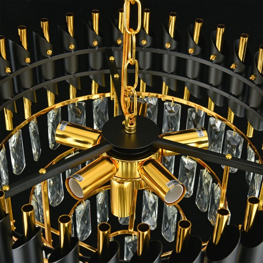 Brilagi - Żyrandol na łańcuchu ECLIPSE 7xE14/10W/230V Ø 48 cm czarny/złoty