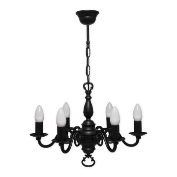 Brilagi - Żyrandol na łańcuchu IMPERO 6xE14/60W/230V czarny