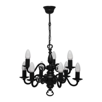 Brilagi - Żyrandol na łańcuchu IMPERO 9xE14/60W/230V czarny