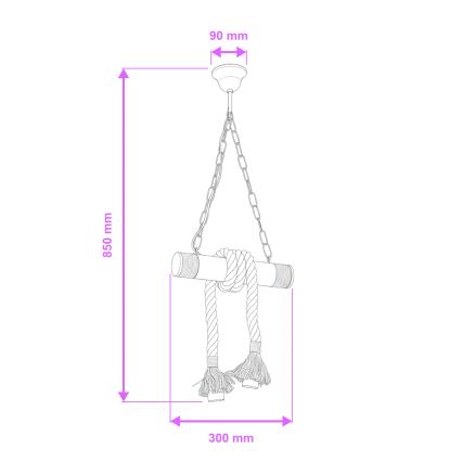 Brilagi - Żyrandol na łańcuchu KOS 2xE27/60W/230V buk