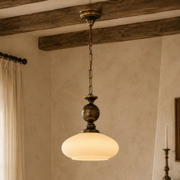 Brilagi - Żyrandol na łańcuchu MOLLERO 1xE27/15W/230V śr. 24 cm brąz/patyna