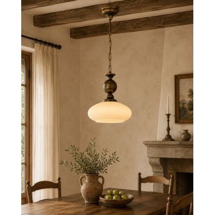 Brilagi - Żyrandol na łańcuchu MOLLERO 1xE27/15W/230V śr. 24 cm brąz/patyna
