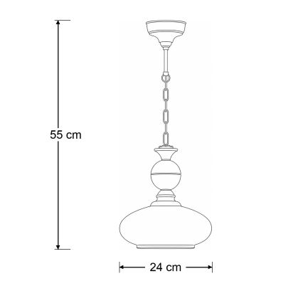 Brilagi - Żyrandol na łańcuchu MOLLERO 1xE27/15W/230V śr. 24 cm brąz/patyna